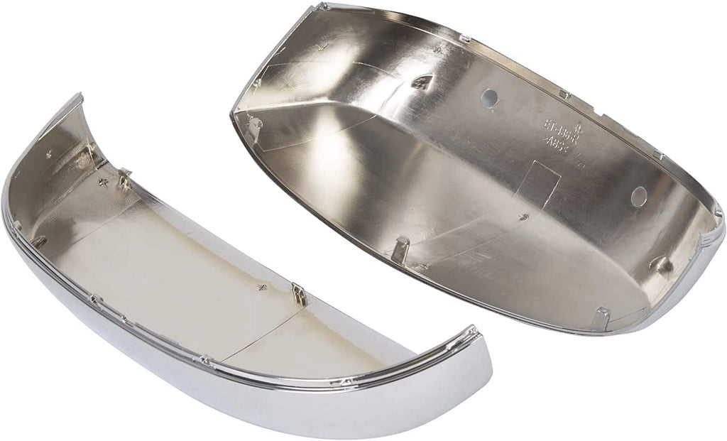 Pair Chrome Side View Upper Mirror Top Half Caps W8535