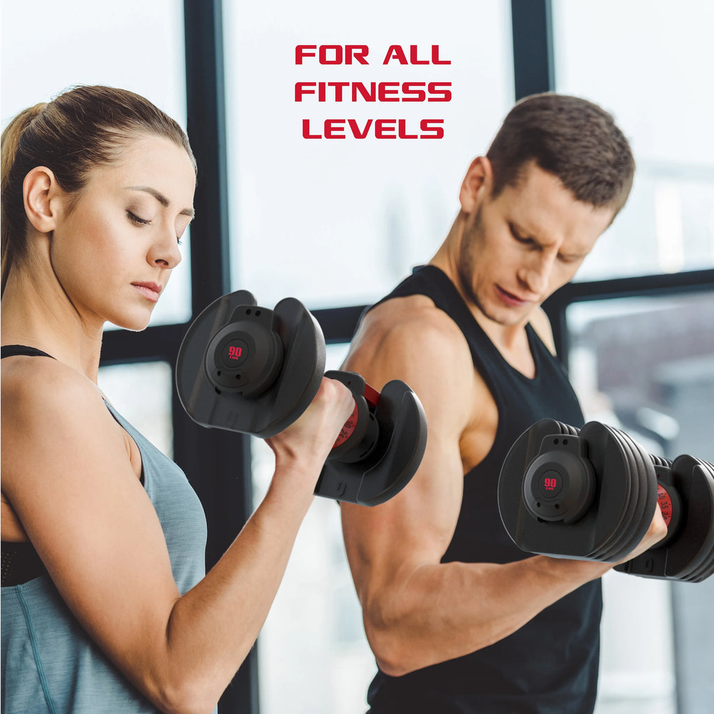 Adjustable Dumbbell 10-90 lbs Black H175