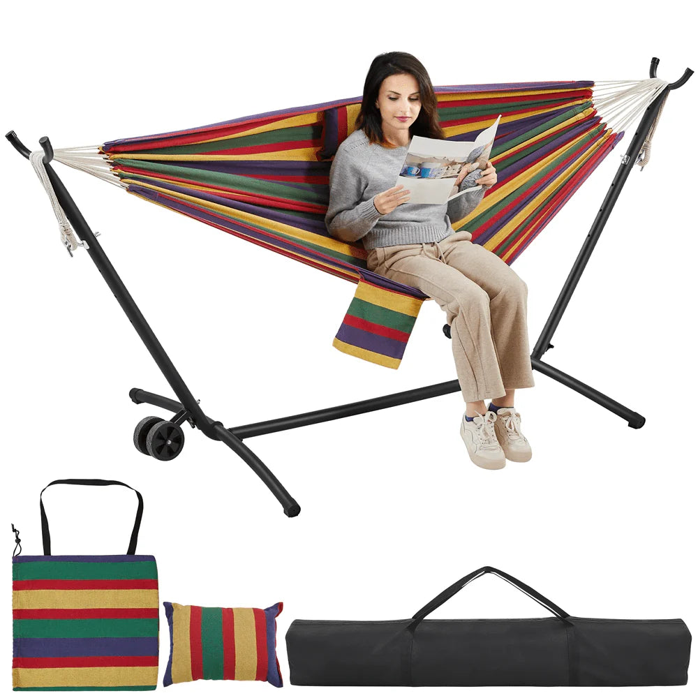 2-people Outdoor Hammock with Wheeled Stand R514