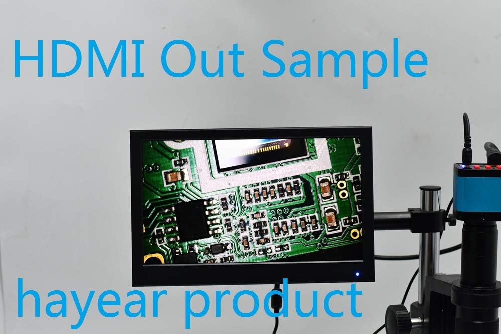 14MP HDMI USB Digital Microscope Camera Set with Boom Stand, C-Mount Lens, LED Light, 8 inch HDMI LCD Monitor A124193