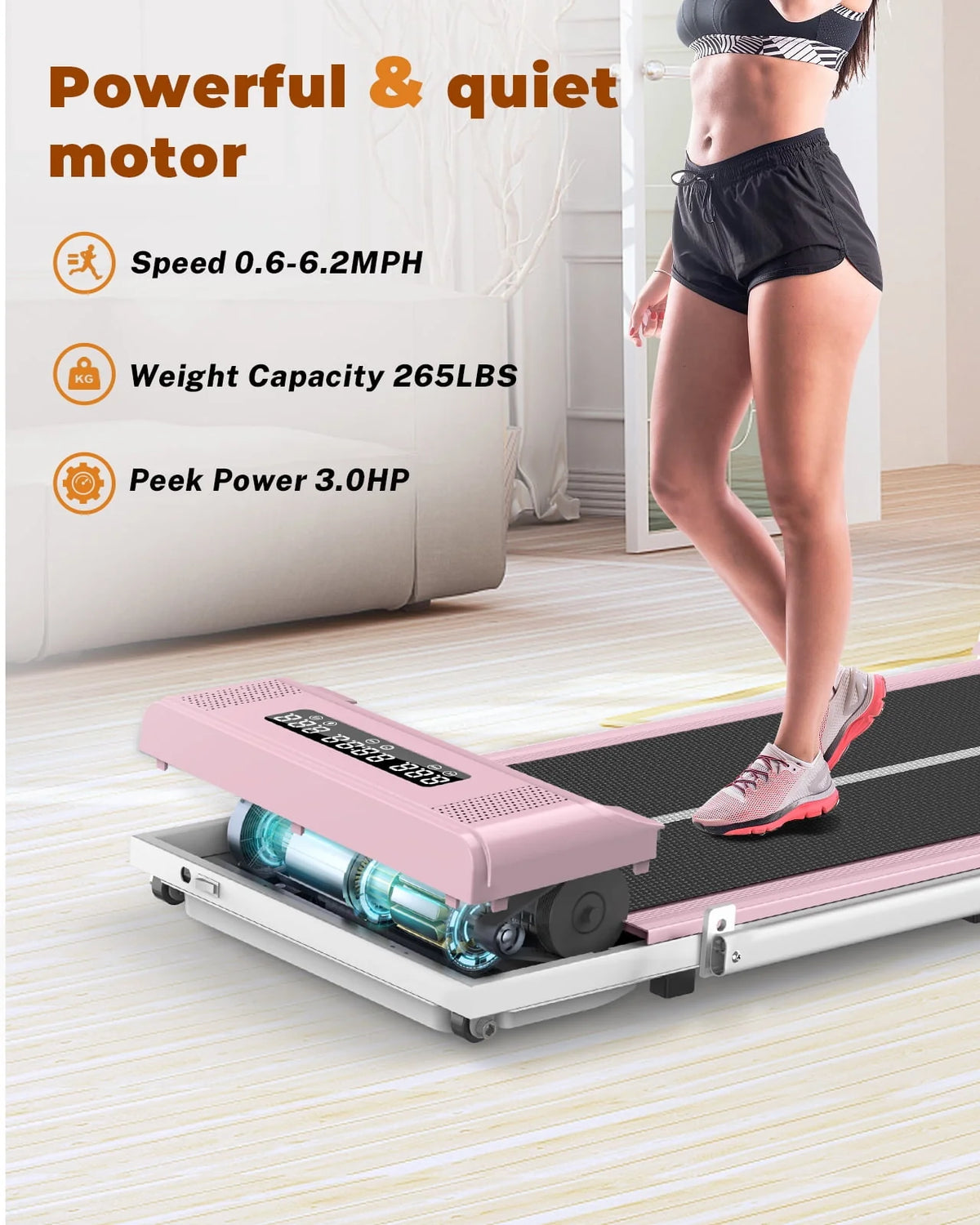 Foldable Treadmill with Bluetooth Speaker Q851