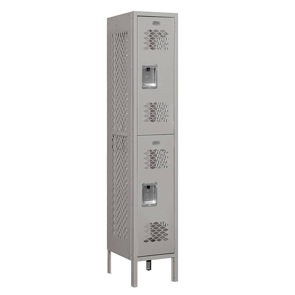 12x22 Wide Double Tier Vented Metal Locker J675