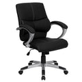 Black LeatherSoft Mid-Back Swivel Office Chair with Arms T684