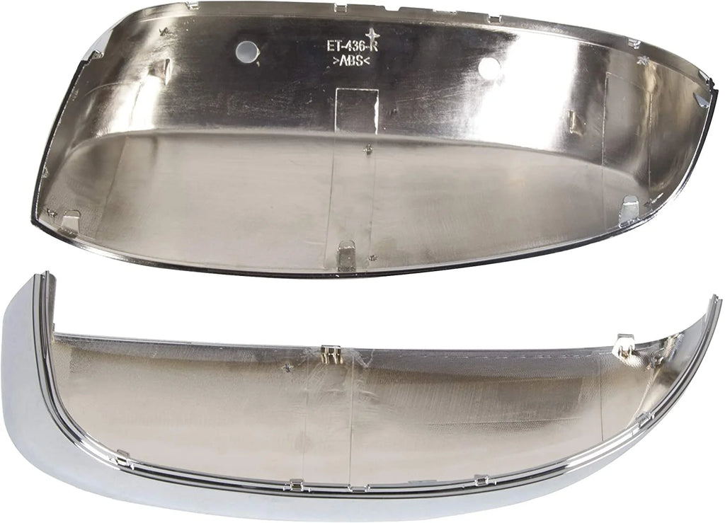 Pair Chrome Side View Upper Mirror Top Half Caps W8535