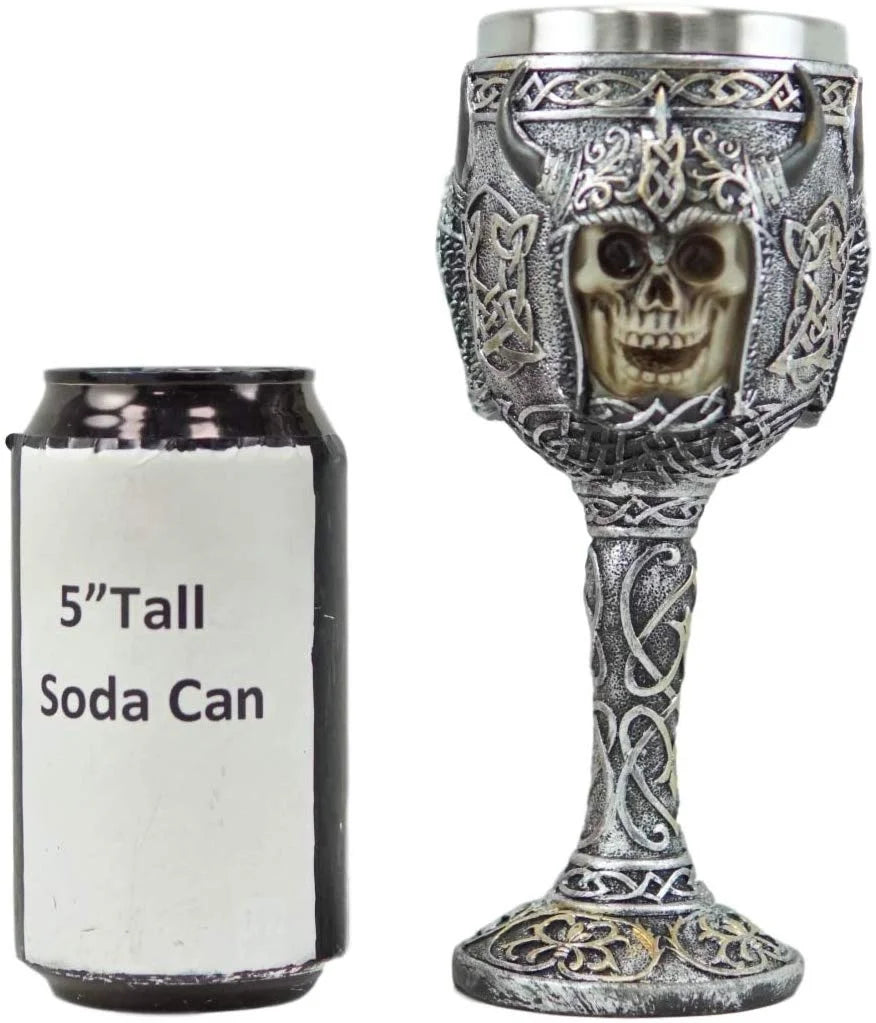 Viking Skull Wine Goblet Chalice 16 Oz U2492