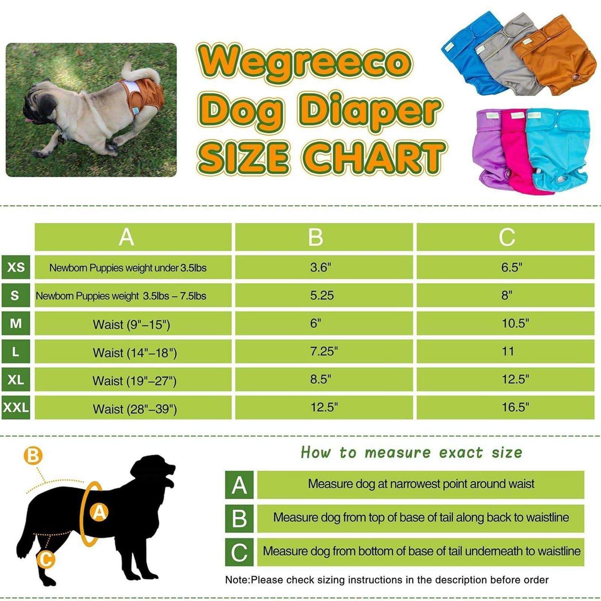 Washable Reusable Dog Diapers M277