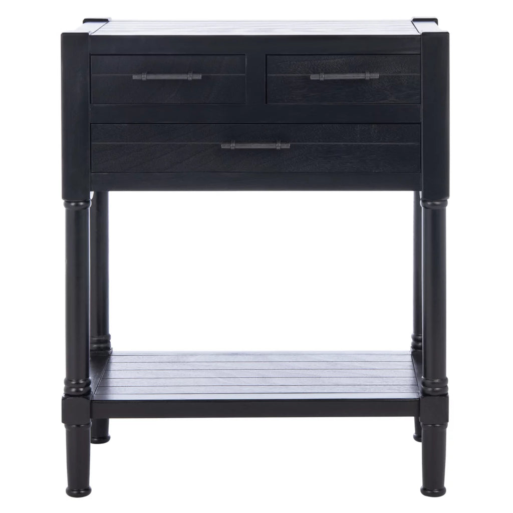 Black 3 Drawer Console Table D660