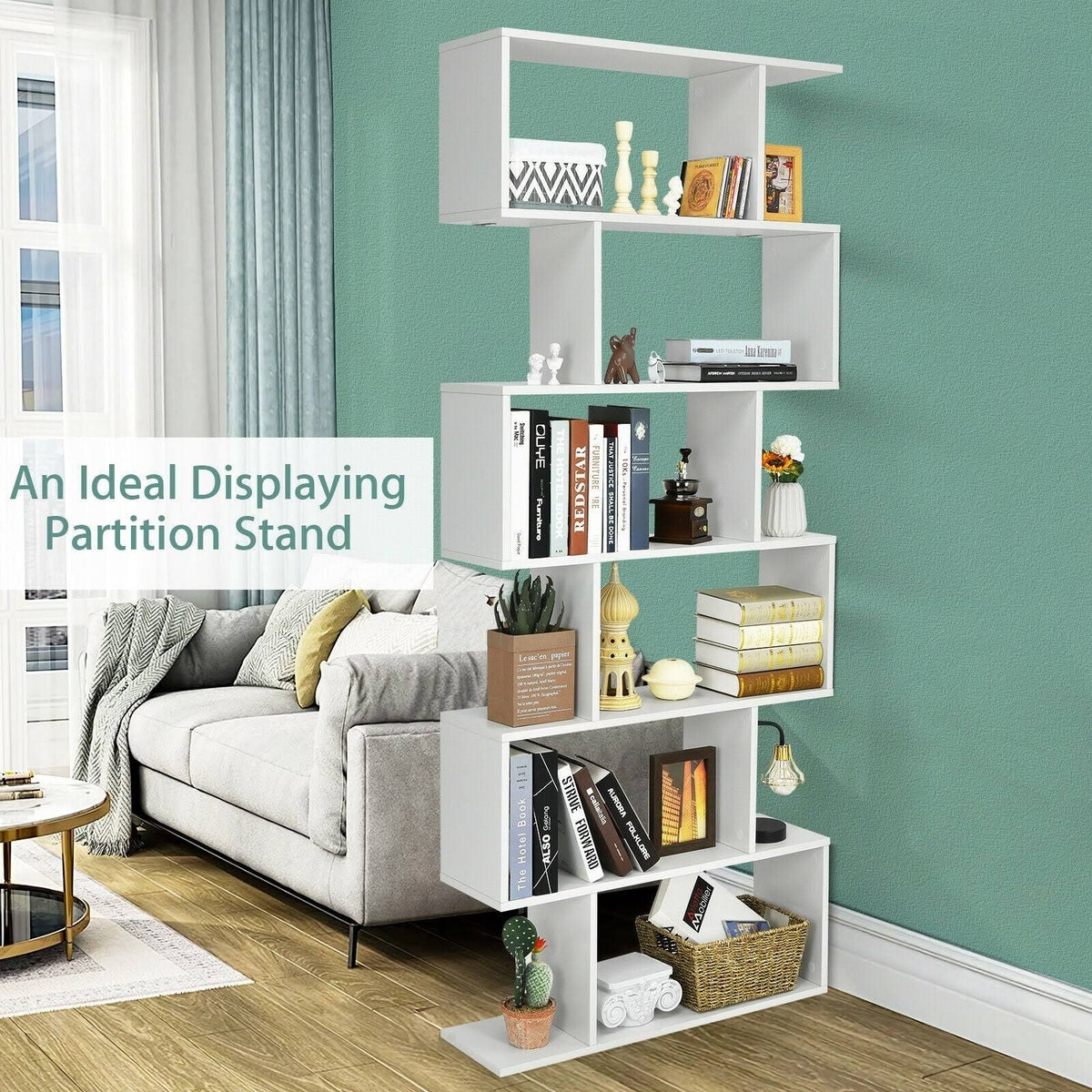 Black S-Shaped Bookshelf K209635