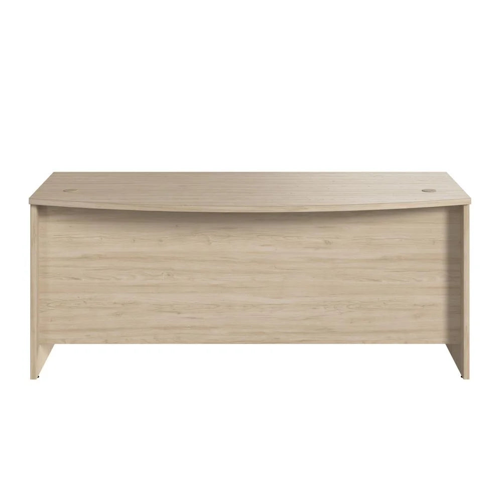 72W x 36D Bow Front Desk in Natural Elm Engineered Wood X5890