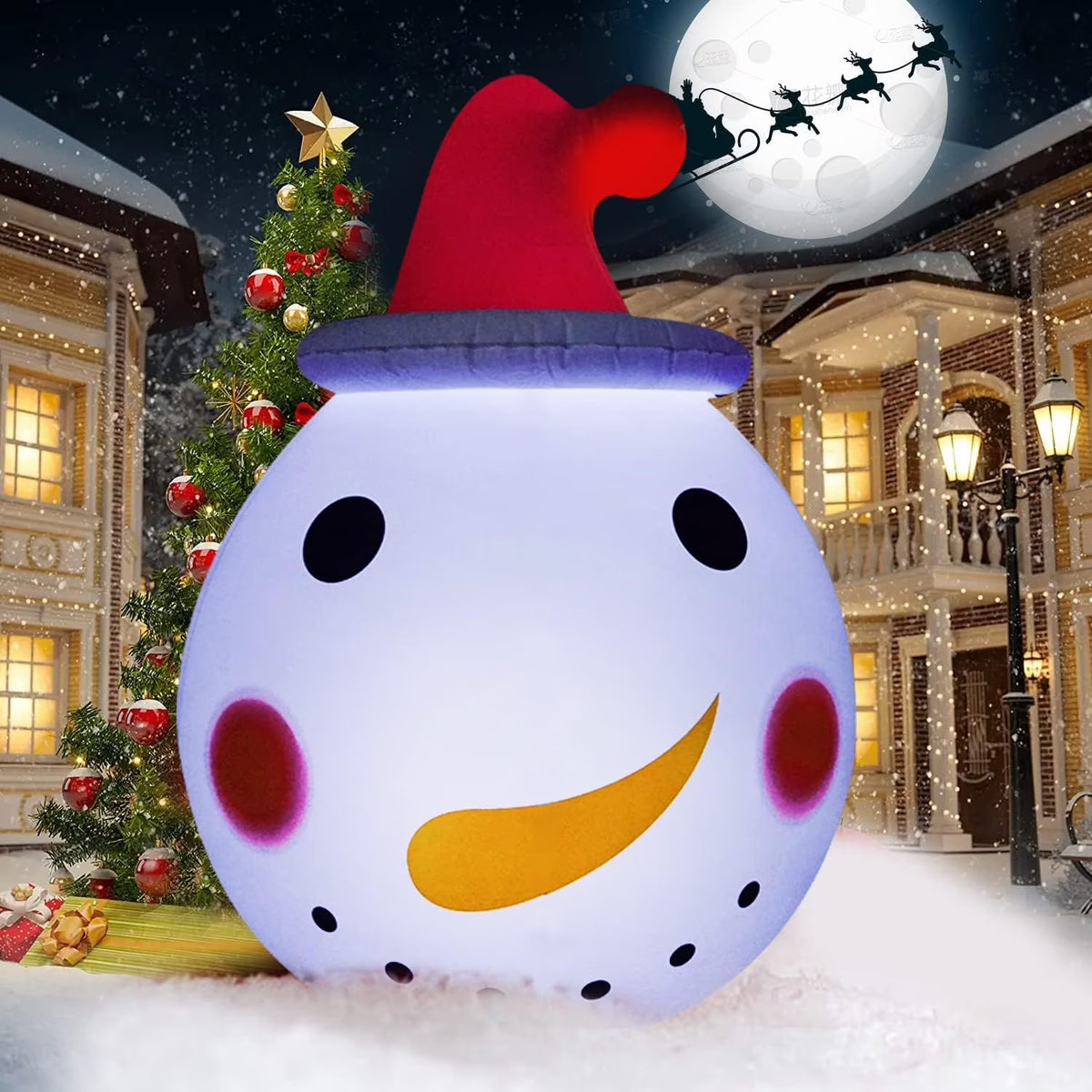 Christmas Inflatable Snowman with Rotating LED Lights T313470