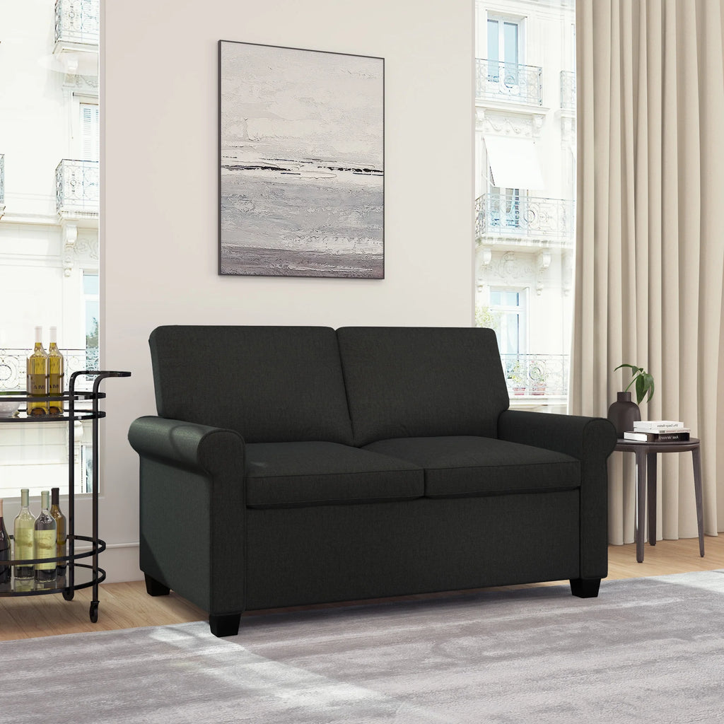 Black Twin Sleeper Loveseat G2086