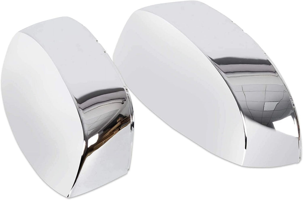 Pair Chrome Side View Upper Mirror Top Half Caps W8535